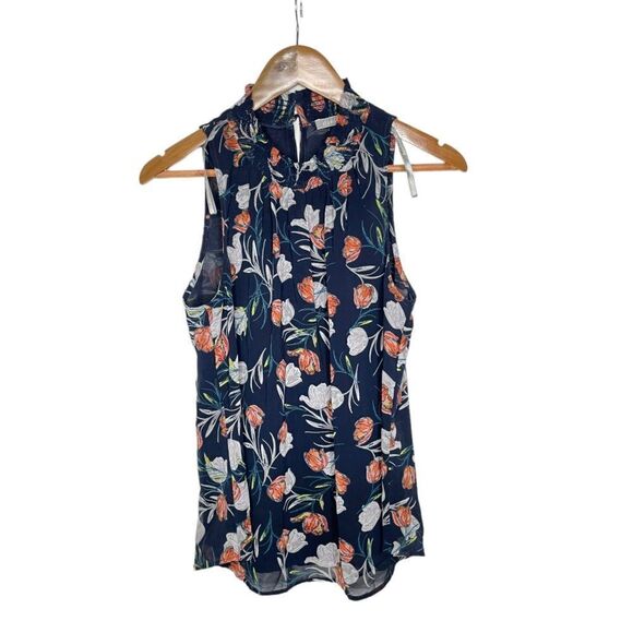Daniel Rainn Sheer Floral Sleeveless Blouse - Picture 1 of 7